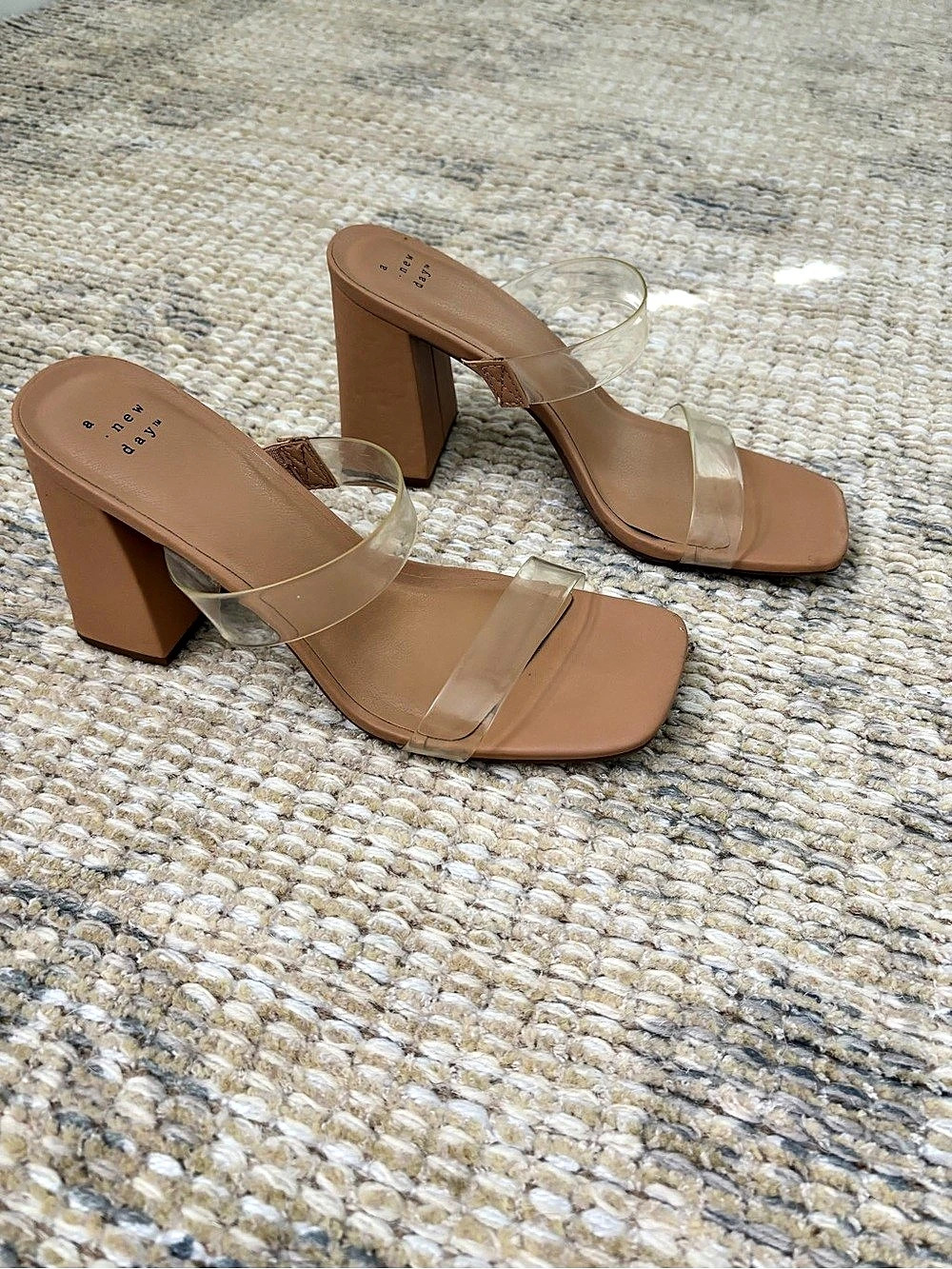 A New Day Sandals Women's Brown Block Heel Sandals. Size 8